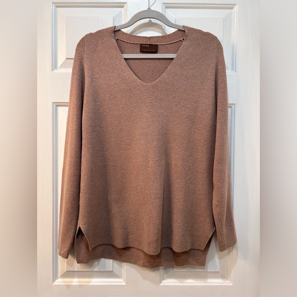 Kerisma V Neck Hi Low Sweater Women Size M Casual Pink Minimalist Preppy Cottage